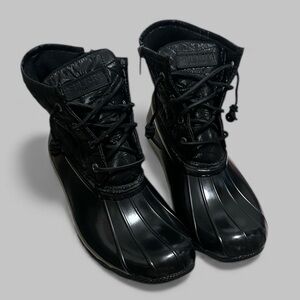 Sperry Black Waterproof Rubber Duck Boots